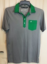 Travis Mathew Chive Golf Mens Gray Green S/S Polo Shirt Size S Cotton Polyester - £11.39 GBP