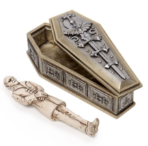 Alchemy Gothic Nosferatu&#39;s Rest Casket &amp; Removable Figure Sword Coffin V... - $36.95