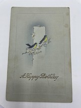 Vintage Birthday Card 1915 Postmark Bird Postcard Rare Made in Germany - £3.67 GBP