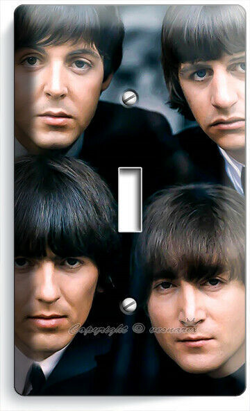 THE BEATLES JOHN GEORGE PAUL RINGO 1 GANG LIGHT SWITCH PLATES MUSIC STUDIO DECOR