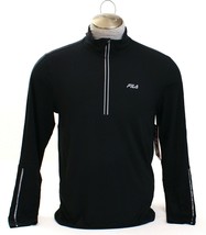 Fila Black Cutters Mock Neck 1/2  Zip Pullover Shirt Men&#39;s NWT - £47.44 GBP