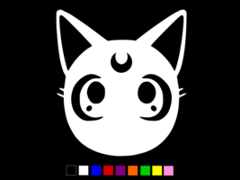 SAILOR MOON LUNA CAT Anime Vinyl Laptop Car Window Decal CHOOSE SIZE COLOR - $3.33+