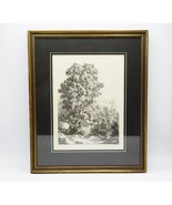 Antique Eugene Blery 1840 Beech Grove Etching Framed - £273.78 GBP