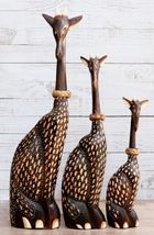 Balikraft Balinese Wood Handicrafts Large Safari Giraffe Family Figurine... - €56,19 EUR