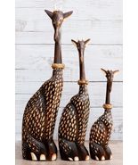 Balikraft Balinese Wood Handicrafts Large Safari Giraffe Family Figurine... - $1,182.66 MXN