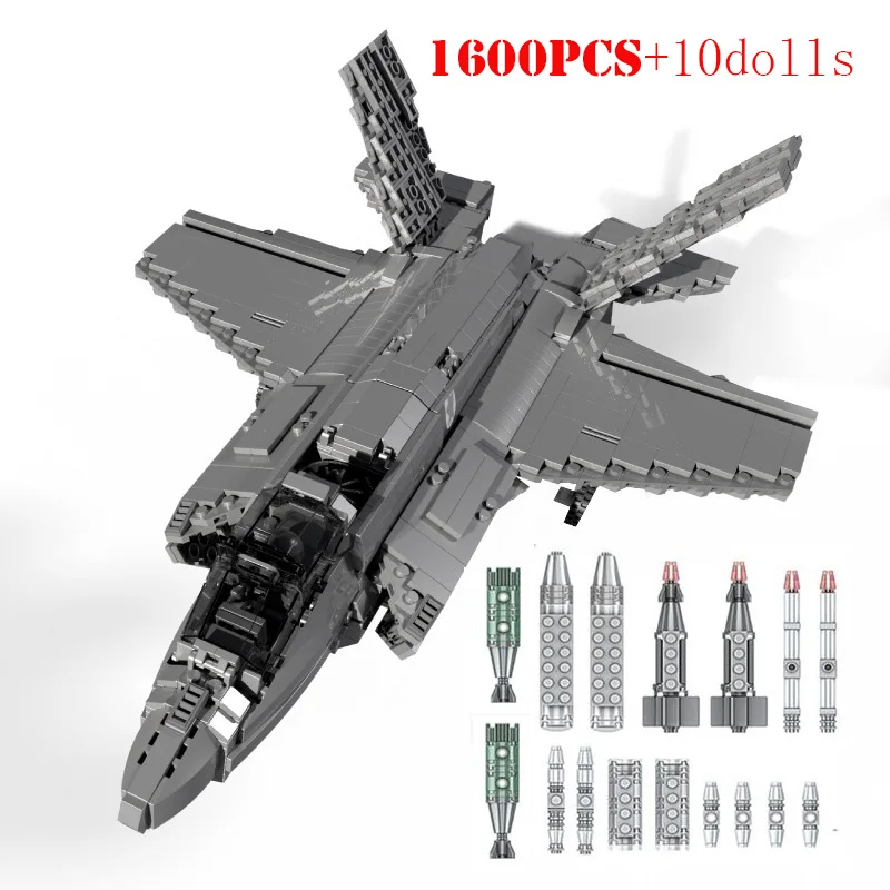 Ilitary f 35 lightning ii f 22 raptor f 18 hornet fighter building blocks ww2 airplanes thumb200