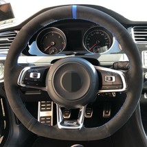 Steering Wheel Cover Leather Suede For Volkswagen Vw Golf 7 Gti R Scirocco - £37.26 GBP