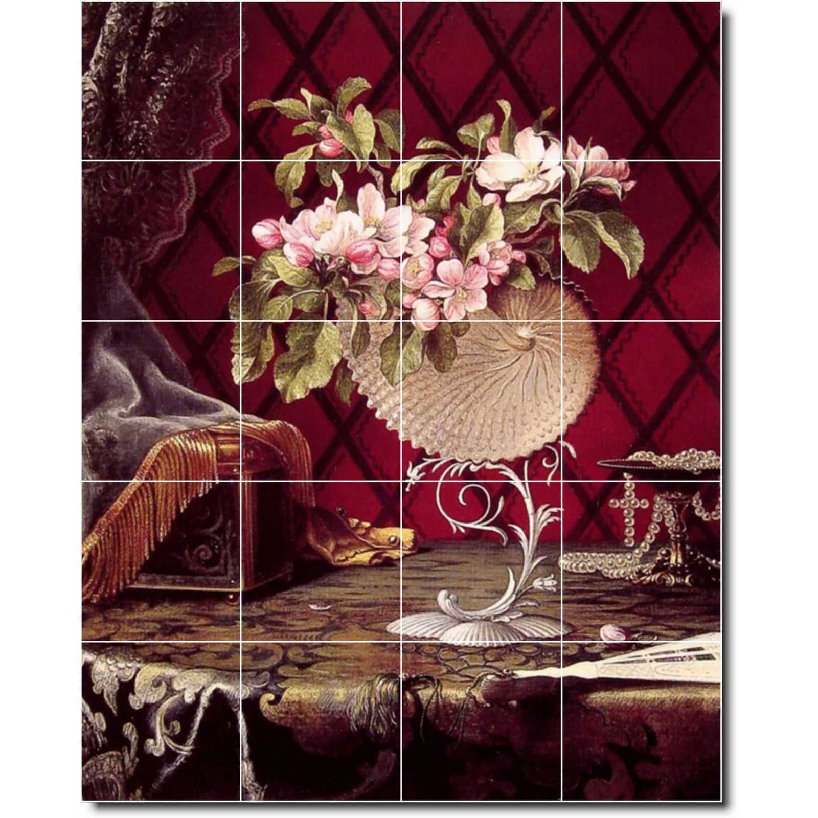Heade martin still life with apple blossoms in a nautilus shell