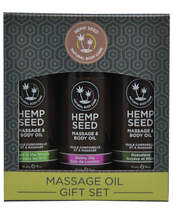 Earthly Body Massage Oil Gift Set - 2 oz Skinny Dip, Naked in the Woods & Guaval - $39.97