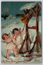 Happy New Year Darling Angels Ring the Bell  Postcard Z25 - £4.75 GBP