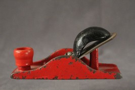 Vintage Woodworking Tool Small Metal Red Block Plane 4-5/8&quot; Long 1.25&quot; Blade - £11.00 GBP