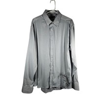 Level Ten Men&#39;s Long Sleeve Button Down Shirt L Grey Print XXL - £13.47 GBP