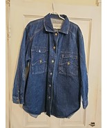 Vtg Sergio Valente Dark Denim Jean Jacket Shirt Mens size LARGE L - $40.55 CAD