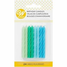 Cool Ombre Spiral 24 Ct Birthday Candles Blue Green - £1.69 GBP