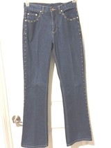 No Boundaries Jeans Womens Size 5 90s Bling Amber Rhinestone Sides Y2K F... - $16.71