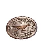Vintage Roadrunner Belt Buckle Gold Tone Bird Southwest Western Oval 4x3 - $16.20