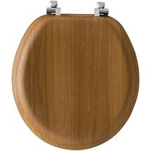 Bemis Round Toilet Seat Oak Chrome Hinges - $54.27 CAD