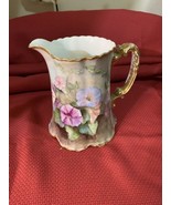 October 5, 1904 Haviland France Floral Pitcher Gold Scalloped Edges - $440.05 CAD