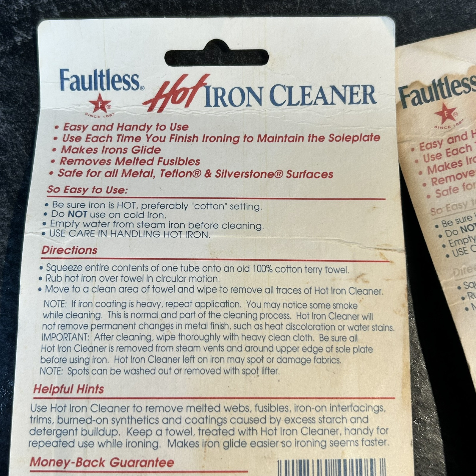 Faultless Hot Iron Cleaner Removes Melted Fusibles Make Iron Glide NEW 2 PK Item image 5