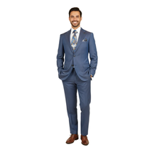 Men's Fabio Matteo Turkish Suit Extra Fine Super 160's Italian Wool FB222 #22 Bl image 3