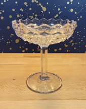 Fostoria Glass American Clear Pedestal Candy Dish Compote Cubist 6” tall - $24.99