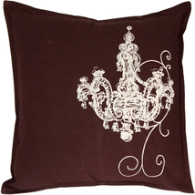 Chandelier Brown Cotton Throw Pillow 17x17, Complete with Pillow Insert - £25.08 GBP