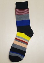Multi Color Thick &amp; Thin Stripe Socks Novelty Unisex 6-12 Crazy Fun SF176 - £6.20 GBP