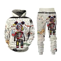 Men Trauit Set Colorful And Cool 3D Print Hoodies Trousers Suit Hip Hop Couple S - £110.78 GBP