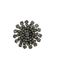 Vintage Rhinestone 1940&#39;s Brooch Silvertone - £21.42 GBP