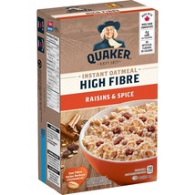 9 X Quaker High Fibre Raisins &amp; Spice Instant Oatmeal 344g Each -8 packe... - $49.35