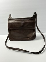 Fossil Brown Leather Snap Flap on 2 Sides Crossbody Travel Shoulder Bag ... - $25.64