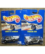 Hot Wheels Silver Gleam Team 1991 Porsche 959  #193 & Corvette Sting Ray #192 - £11.70 GBP