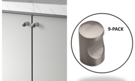 Cabinet Knob 1&#39;&#39; Dia. Modern Satin Nickel Sapphire SP-1227-K-SN-3 Lunar ... - $0.99