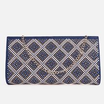 The Nampula Sax Blue Glitter Suede Leather Small Clutch image 2