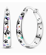 Paw print rainbow crystal hoops - €12,99 EUR