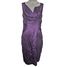 Purple Sleeveless Midi Cocktail Dress Size 10 - £58.42 GBP