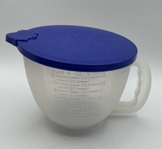 Vintage Tupperware Mix N Store 2 Qt Batter Bowl Pour Blue Measures #500 - $21.49