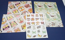 Gift wrap vintage  wrapping paper lot nature trail, butterfly graphics s... - $365.13 MXN