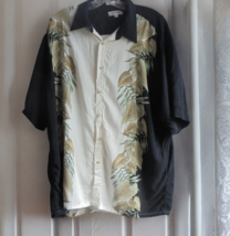 Pierre Cardin Shirt Mens Size XL Hawaiian Floral Waves Short Sleeve Camp Palms - £11.00 GBP