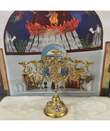 Orthodox Cross Gold Candle Holder Christian Catholic Votive Candlestick ... - £184.38 GBP