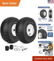 15x6.00-6 Flat-Free Rubber Mower Tire and Wheel Set - 2 Pcs Durable Repl... - $209.99