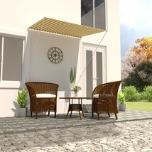  Retractable Awning 59.1&quot;x59.1&quot; Yellow and White - $90.89