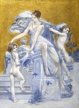 Poster Decor wall Art Nouveau interior design.Luc Olivier Merson painting.15364 - £12.91 GBP+