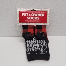 Christmas Furry Pet and Owner Socks Size 9-11 Pet Socks Fit Most Small B... - $12.22 CAD