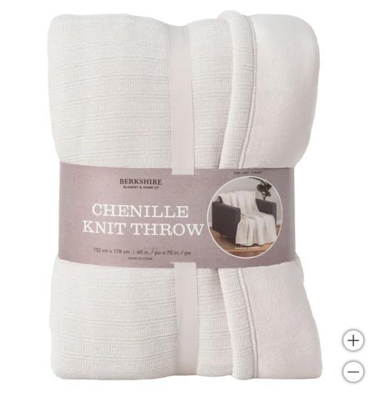 Berkshire Throw Ivory Chenille Knit Reversible Velvet Plush Polyester 60" X 70" Item image 5