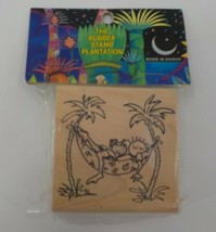 THE RUBBER STAMP PLANTATION PALM TREES PERSON IN HAMMOCK COCONUT DRINK S... - £6.26 GBP