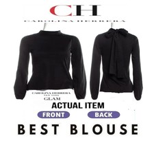 ? CAROLINA HERRERA ➕? TOP Mock Neck Tie Back Blouse Luxury Designer?BUY ... - €86,81 EUR