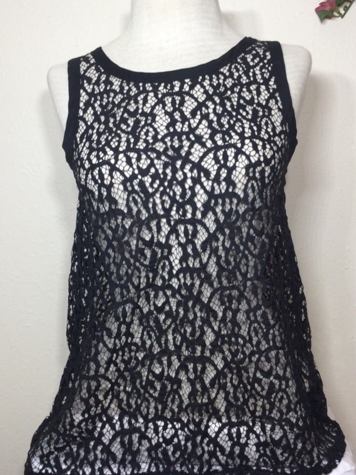 BANANA REPUBLIC Black Lace Tank Top NEW WITH TAGS Ladies SIZE XS - $9.50