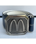 Vintage McDonald’s Logo Belt Buckle &amp; Blue Belt 1978 System Inc 1970s - £62.50 GBP