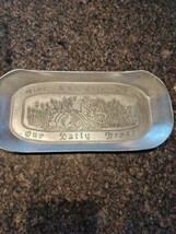 Vintage Metal Platter Give Us This Day Our Daily Bread Metal Bread Japan - $21.99